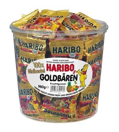 Haribo Gouden beren 10 g tubo - 100 stuks-1 kilo